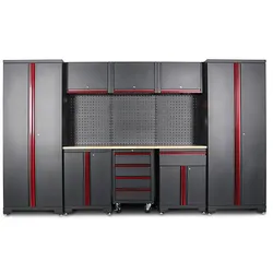 HBM modulare Werkbank-System, 12-teilig, schwarz rot