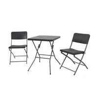 Lex 3-tlg. Balkon Set Stuhl Garten Terrasse Möbel Rattan-Optik klappbar anthrazit