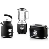 Westinghouse Retro Frühstücks-Set schwarz 3-tlg. inkl. Standmixer