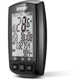 iGPSPORT Fahrradcomputer GPS ANT+ Funktion iGS50E Drahtlose Tachometer Großes Display Wiederaufladbar Radfahren Kilometerzähler Wasserdicht