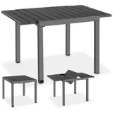 Tectake Inca Gartentisch 80–120 x 80 x 74 cm Schwarz/Grau