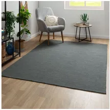 Steffensmeier Handweb Teppich Kelim Delhi | 100% Schurwolle in der Nutzschicht, Grau, handgewebt, Größe: 140x200 cm Wohnzimmer und Schlafzimmer