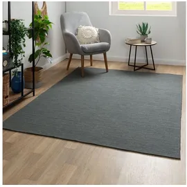 Steffensmeier Handweb Teppich Kelim Delhi | 100% Schurwolle in der Nutzschicht, Grau, handgewebt, Größe: 140x200 cm Wohnzimmer und Schlafzimmer
