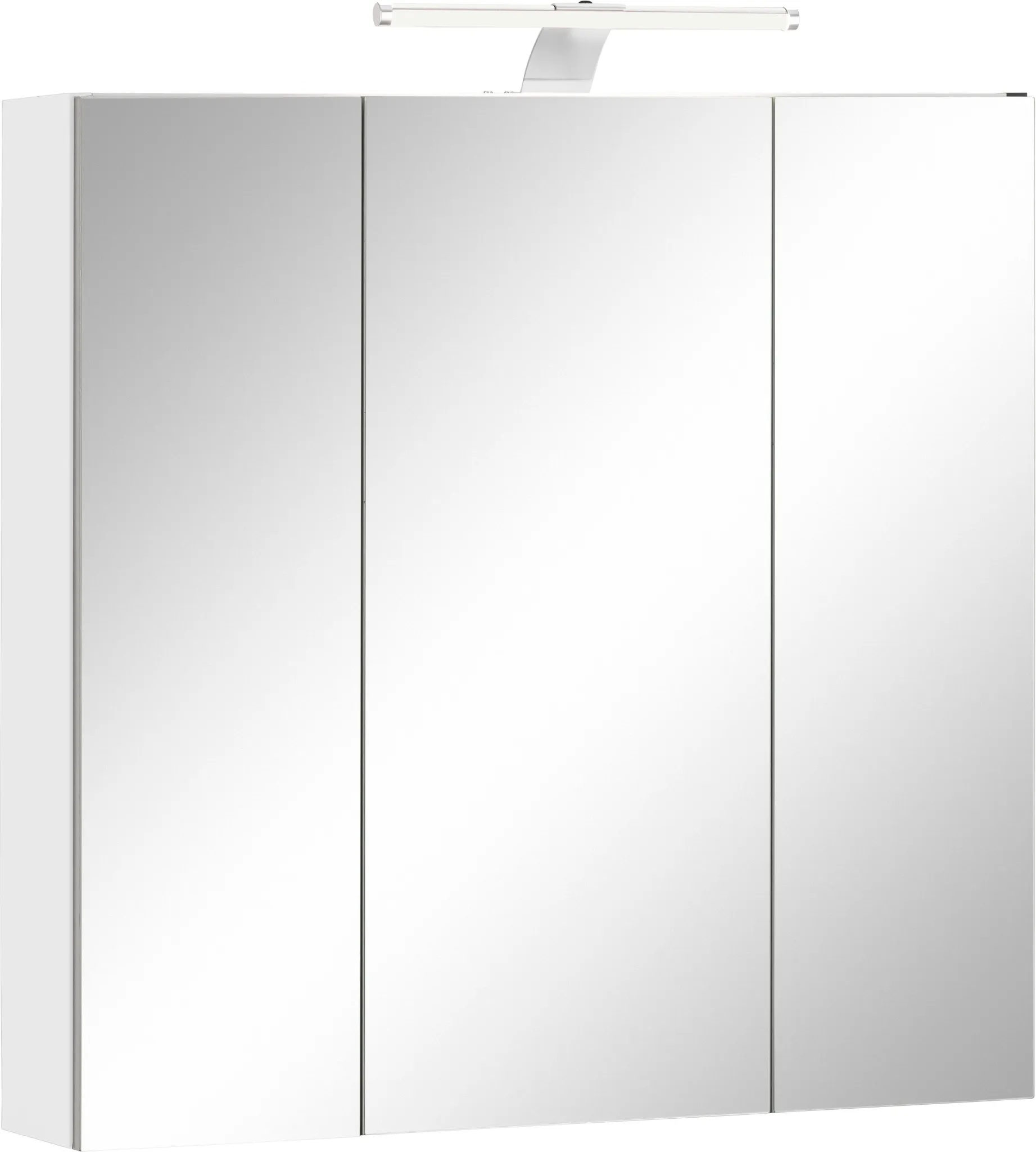 Spiegelschrank SCHILDMEYER "Lagona" Schränke Gr. B/H/T: 70,0 cm x 70,7 cm x 15,7 cm, 70,0 cm breit, 3 St., weiß Bad-Spiegelschränke Breite 70 cm, 3-türig, LED-Beleuchtung, Schalter-Steckdosenbox