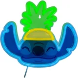Paladone Lilo & Stitch Ananas LED-Neon-Wandleuchte, offiziell lizenzierte Disney-Lampe mit Netzkabel für Zuhause, Schlafzimmer, Wohnzimmer, Geschenk für Filmfans