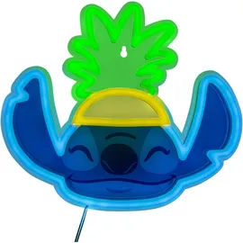Paladone Lilo & Stitch Ananas LED-Neon-Wandleuchte, offiziell lizenzierte Disney-Lampe mit Netzkabel für Zuhause, Schlafzimmer, Wohnzimmer, Geschenk für Filmfans