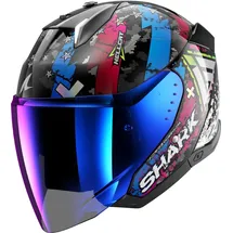Shark SHARK, Jet Motorradhelm SKWAL i3 JET HELLCAT Black Chrome Blue KUB, XL