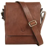 Piké Umhängetasche echt Leder, Made in Italy braun