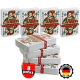 spar-home® Kartenspiel für Erwachsene Spielkarten Romme Profiqualität für Bridge Canasta Poker Skat Kartendeck 55 Blatt BLAU und ROT (8-Deck)