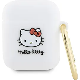 HELLO KITTY Hka23dkhsh AirPods 1/2 Hülle, Weiß/weiß, Silikon, 3d-katzenkopf