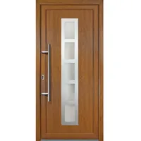 Meeth Kunststoff-Haustür »Signum Exklusiv«, satiniertes Glas, golden oak, nach Innen öffnend - goldfarben