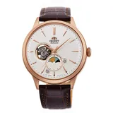 Orient Sun&Moon Phase Automatic White Dial Leather Strap Men’s Watch