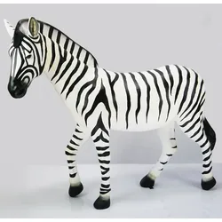 Casa Padrino XXL Deko Skulptur Zebra Weiß / Schwarz 185 cm - Lebensgroße Garten Figur