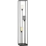 Fischer & Honsel Stehleuchte Isko | sandschwarz|Leinen Stoffschirme: weiß, grau, sandfarben| L: 22,00 cm, B: 22,00 cm, H: 122,50 cm| | 3x E14 max. 10,0 Watt| 40430