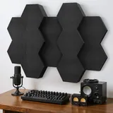 Kuchoow Akustikschaumstoff Schallabsorber Akustikplatten Wand, 12 Stück 3D Hexagon Akustik Schaumstoffplatten Schaumstoff für Studio, Gaming, Zimmer, Akustische Behandlung 4cm & 7cm Dicke, Aufkleber