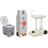 vidaXL Tragbare Campingtoilette mit Waschbecken und Wasserbehälter
