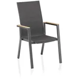 Kettler Rasmus Teak Stapelsessel hoch Aluminium/Outdoorgewebe