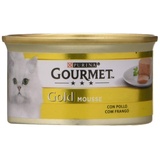 Gourmet Purina Gold Mousse, Nassfutter für Katzen mit Huhn, 24 Dosen à 85 g