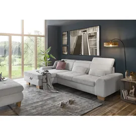 Set One by Musterring Ecksofa »SO 3400 Sitzhöhe 47cm oder 49cm, Sitztiefe verstellbar, B/T: 307/195cm« whlw. mit Funktion, Kaltschaum, in Cord, rose, Sitzhöhe 47