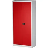 BISLEY Stahlschrank Universal E782A04506 lichtgrau, kardinalrot 91,4 x 40,0 x 195,0 cm, aufgebaut