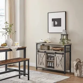 VASAGLE Sideboard 100 x 33 x 80 cm Grau
