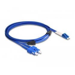 Delock LWL Kabel mit Metallarmierung LC Duplex zu SC Duplex… Glasfaserkabel, LC Duplex, (300,00 cm) blau