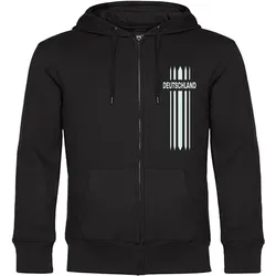 multifanshop Kapuzen Sweatshirt Jacke - Deutschland - Streifen - Druck weiß - Sweat