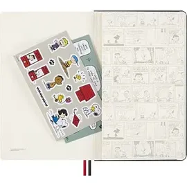 Moleskine Peanuts Snoopy Verehrer Notizbuch limitierte Ausgabe, L/A5, liniert, Schwarz