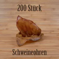200 Stück Schweineohren - wie Rinderohren Kausnack Kauartikel Ochsenziemer Schweineohr
