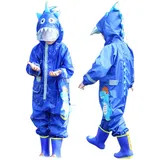 Kinder Regenponcho Kleinkind Regenmäntel Jungen Mädchen Wasserdichte Overall Einteilig Regenjacken Netter Dinosaurier Regenbekleidung Outdoor