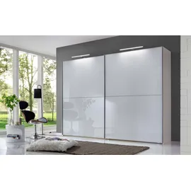 Wiemann "Orion, Kleiderschrank, Schrank, Wäscheschrank, mit Schiebetüren", weiß (weiß, front glas weiß), B:250cm H:217cm T:67cm, Schränke, Schwebetürenschrank, hochwertige Glasfront, variable Inneneinteilung, stilvolle Optik