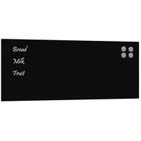 VidaXL Magnettafel Wandmontage Schwarz 100x40 cm Hartglas