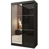 masseno Schwebetürenschrank VITALE 120 x 216 x 61 cm Schwarz
