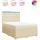 vidaXL Boxspringbett mit Matratze Creme 160x200 cm Stoff