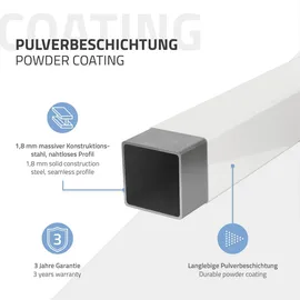 ML-Design Wandkonsole 2er Set L-Form 300x150 mm, Weiß Stahl, Waschtischhalterung, Wandhalterung Waschbecken,