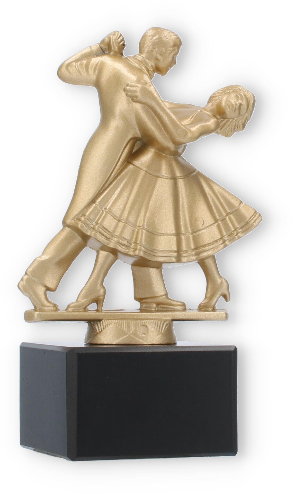 Pokal Metallfigur Tanzpaar goldmetallic auf schwarzem Marmorsockel 16,0cm