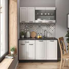 Vicco Küchenzeile R-Line 140 cm Anthrazit/Weiß