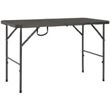 vidaXL Klappbarer Gartentisch Braun 120x60x74 cm HDPE Rattan-Look