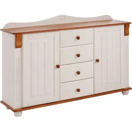 OTTO home Sideboard 130 x 91 x 40 cm Weiß / Kirschbaumfarben
