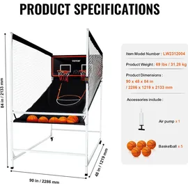 Vevor Basketballspiel Indoor Schwarz