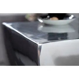 Riess-Ambiente Beistelltisch TWIST - 30cm silber Aluminium poliert Sitzhocker Modern Design