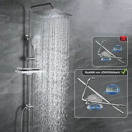 dylin gmbh Regen Dusche Rainshower Überkopfbrauseset Chrom 20x20cm