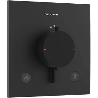 Hansgrohe LivaFine Unterputz-Duscharmatur mit Thermostat für 2 Verbraucher schwarz matt 15622670