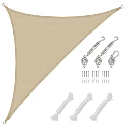 AMANKA 4,2x4,2x6 Sonnensegel Dreieckig Atmungsaktiv - Dreieck Segel mit Befestigung