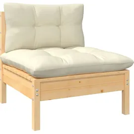 vidaXL Garten-Lounge-Set 10-tlg. creme Kiefer