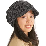 CHARM Mütze Schirm Visor Wintermütze - Herren Schildmütze Beanie Damen Schirmmütze Strick Mit Schild Mix Schwarz - Einheitsgröße
