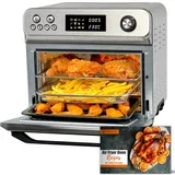 HYSapientia® 24L Heißluftfritteuse xxl,minibackofen mit umluft 1800W,mini backofen camping grill umluft mit kochplatten,heißluftofen 10 Programme,pizzaofen,Airfryer xxl