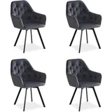 Homestyle4u Polsterstuhl Drehbar 4er Set in Grau 2352