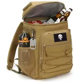 LuxusKollektion Kühltasche Kühlrucksack 25L Taktisch Isoliert Auslaufsicher Braun