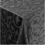 Moderno Tischdecke Tischdecke Stoff Damast Barock Jacquard Ranken Design mit Saum, Oval 160x220 cm schwarz Oval 160x220 cm